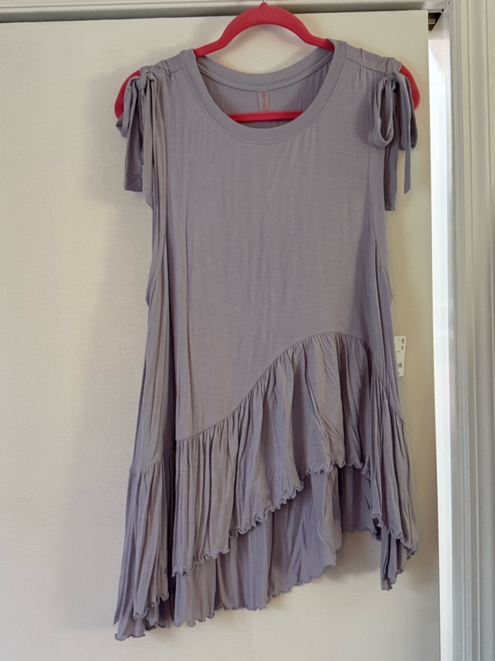 NWT Free People Asymmetrical Purple Ruffle Hem Tank